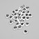 Beads for creativity plastic "Drawn Heart" white-black set 30 pcs 0.8x0.4 cm