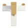 Bath mixer Zein Z3891, single -leaf, watering can 3 modes, hose, holder, white/Gold