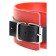 Collar Toyfa Theater, red-black, leather, with a leash, 44 cm