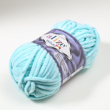 Yarn "Velluto" 100% micropoliester 68m/100g (19 St. Biryuza)-1