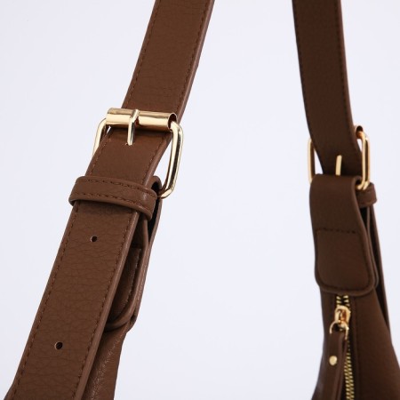 Baget bag with zipper, the color is light brown-3