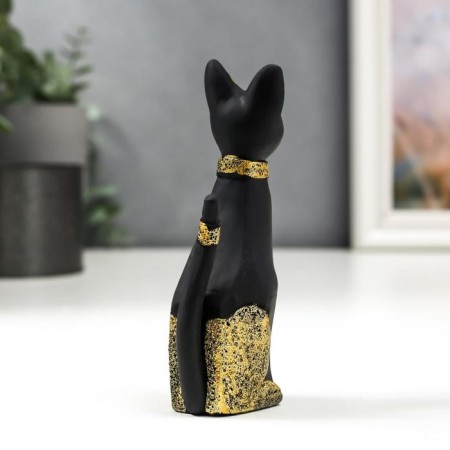 Polystone souvenir "Black cat with golden ears and paws" 12.5x5x3.7 cm-3