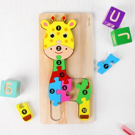 Puzzles in numbers volumetric "giraffe" 1.5 × 30 × 15 cm-1