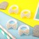 Hair gum "Pearl" (set 4 pcs) bows, white