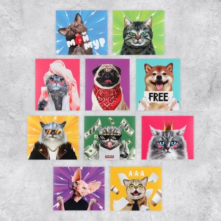 Stickers Set "Mur-Mur", 6 x 7 cm, 10 pcs