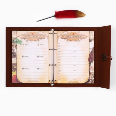 The genealogy book "Our family", with a pen, 65 sheets, Bordeaux, 35 x 25 cm-20