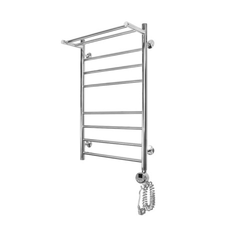 Domoterm electric heated towel rail "Medea" P8, 500x800 mm, with a shelf, right, chrome