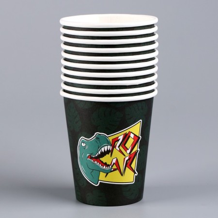 A single -single paper glass "dinosaur", candles, 250 ml-2