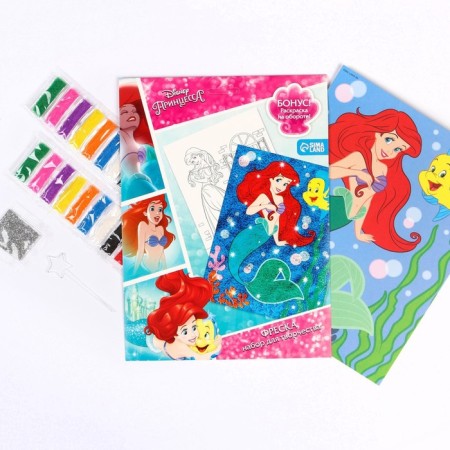 Set for creativity: fresco sand with sparkles (9 colors), "Mermaid Ariel", princesses-2