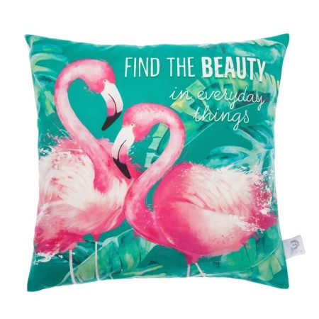 Decorative pillowcase "Ethel" Flamingo 40x40 cm, 100% p/e, velor