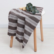 Towel Peshtemal Lovelife Boston, col. brown, 75x170 cm, 80% HL, 20% PE, 190 g/m2