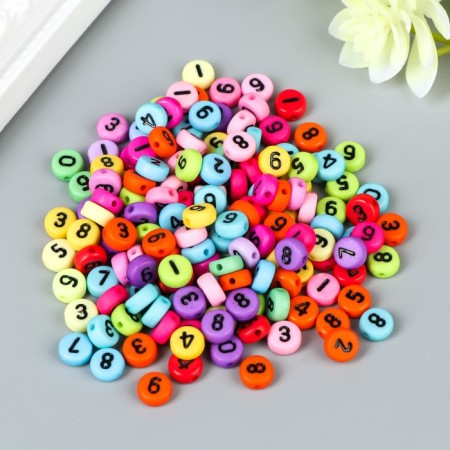 Beads for creativity plastic "Multi -colored numbers" set of 20 g 0.7x0.7 cm