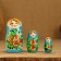 Nesting doll "strawberry", blue dress, 3 puppet, 10-12 cm