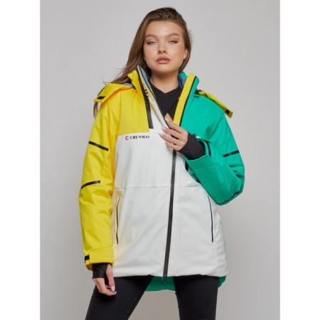 Ski jacket female, size 46, yellow color-7