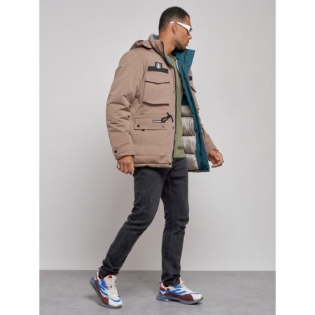Winter male jacket, size 56, brown color-2