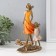 Souvenir Polystone "Mom with a daughter on a walk with dogs" bronze, orange 16x9.5x24 cm