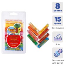 Plasticine 8 colors, 120 g, Jovi, on a plant basis, for babies, in a blister