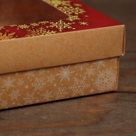 The box is folding, the lid is, with the “Happy New Year” window 16.5 x 12.5 x 5.2 cm-2