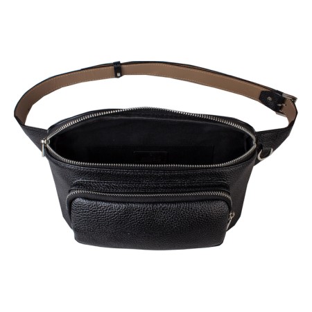 Waist bag, 2 lightning departments, adjustable belt, black color-3