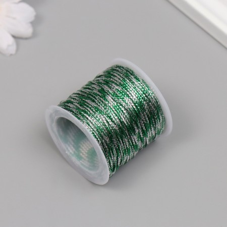 Contain cord on the Bobin "Green with silver" winding 15 m thick 2 mm 4.3x4.7x4.7 cm-1