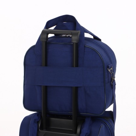 Small suitcase 20 ”, a road bag with a zipper, the color of a dark blue-12