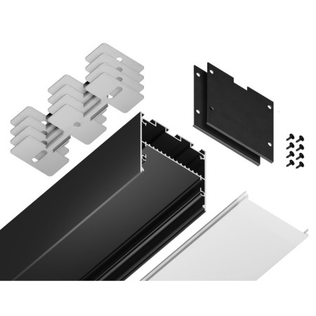 Profile aluminum overhead/suspended Ambrella Illumination Profile System, GP3100BK, 2000x50x50 mm, black color, matte Distractor-4