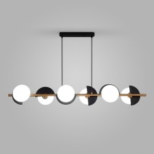 Suspension lamp Eurosvet Moity 70149/6, G9, 6x25W, 1140x260 mm, brass color, black