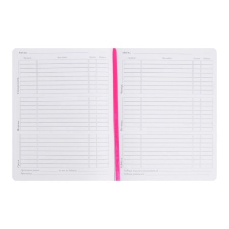 Universal diary for grades 1-11, 48 Velvet sheets, hard cover, artificial leather, thermoting, lies, block 70 g/m2, pink-5