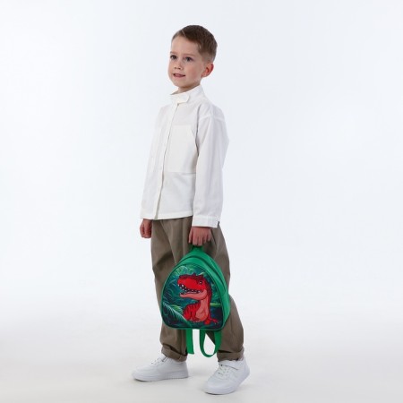 Children's backpack on the zipper "chosen", the color is green-6