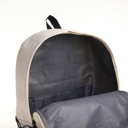 School backpack of textiles on a zipper, 3 pockets, white color-5