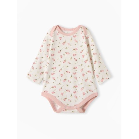 Body baby with a long sleeve, the color is milk, height 68 cm