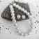 Set 2 objects: earrings, beads "pearls" large beads, white color, 43 cm