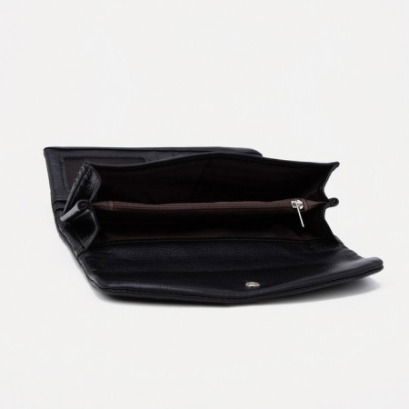 Women's wallet on the button, black color-3