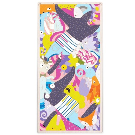 Wooden designer 3 in 1 "crocol", puzzle, coloring, toy-1