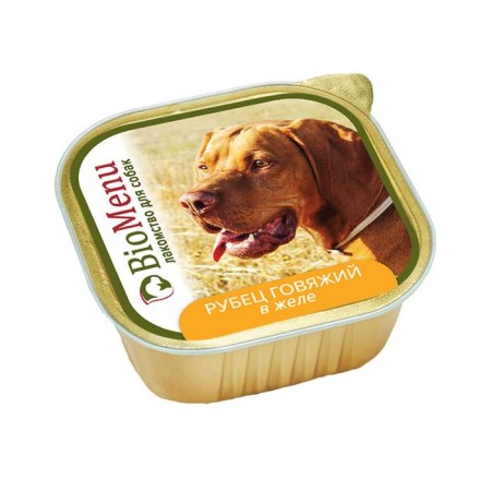 Wet Biomenu feed for dogs, beef scar in jelly, lamister, 300 g