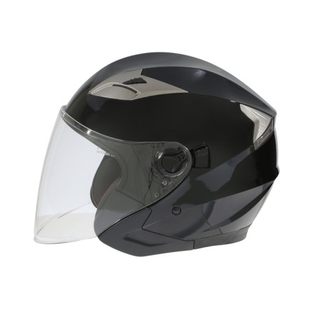 The helmet open with two visors, size M (57-58), model-BLD-708E, black glossy-6