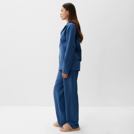 Пижама женская (рубашка и брюки) KAFTAN "Basic" р.48-50, синий-2
