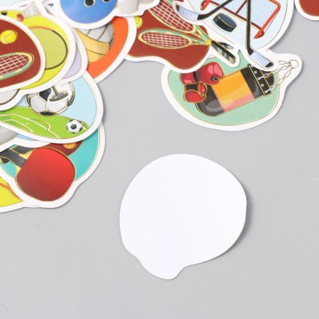 Stickers for creativity "Sports hobbies" embossing silver set 48 pcs 9x7x0.8 cm-4