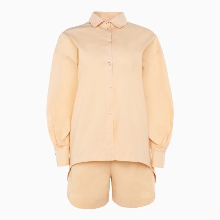 Women's suit (shirt, shorts) minku: overSize color beige, size 46-11