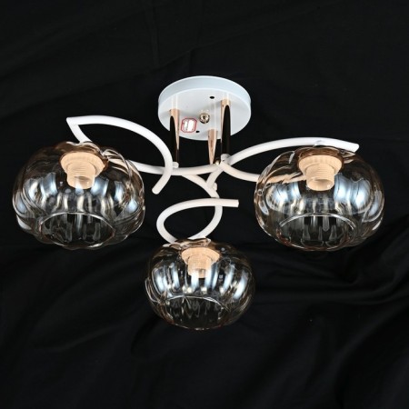 Lamp Ceiling Economy Service 10079/3wt+FGD TeA, 3x60W, E27, 25x46x46 cm, white color