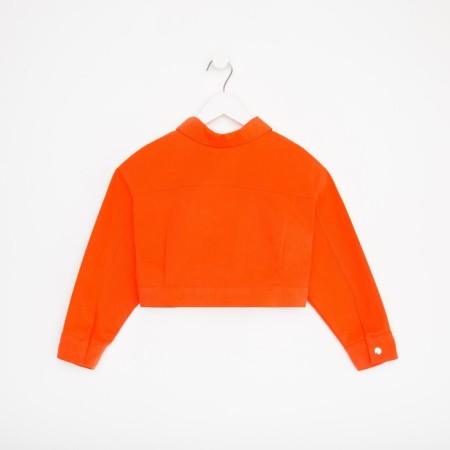 Shirt for a girl denim, shortened kaftan, size 38 (146-152 cm), Orange color-10