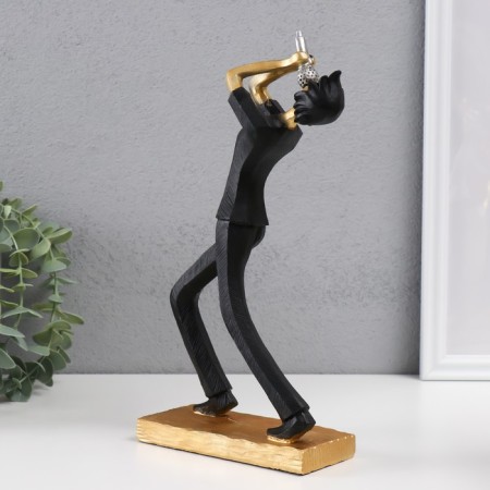Souvenir Polystone "soloist" black with gold 14x8x27 cm-1