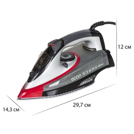 Iron Eco-Bi2601, 2600 W, ceramic sole, 45 g/min, 320 ml, gray color with red-5