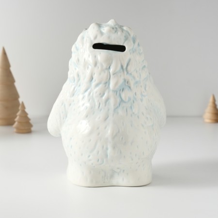 Piggy bank Ceramics "Snow man with garland" 11.2x13x18 cm-3