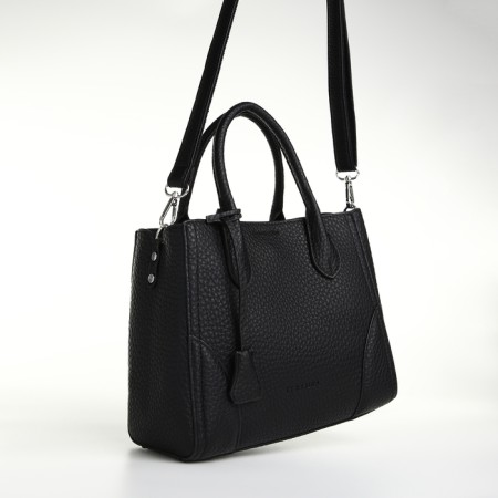 Bag Textura, 25*7*21, OD with zipper, regure belt, black-4
