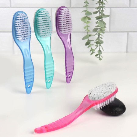 Pumza for a pedicure, with a brush, bilateral, 20 cm, color mix-1