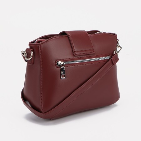 Cross-Bodi bag, lightning department, external pocket, burgundy color-1