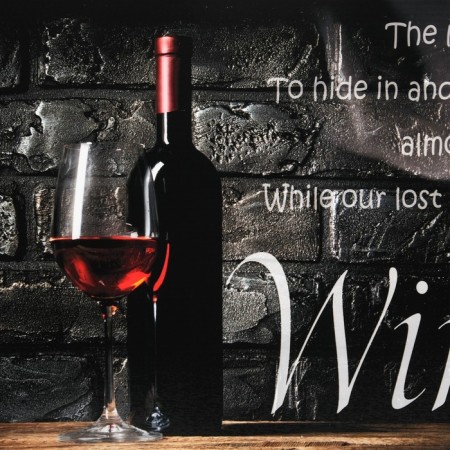 Kitchen apron "Wine and ice" (photo printing) 3000x600 mm-1