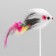 Dear "Mouse on the suction cup", artificial fur with feathers, 20 cm, mix of flowers