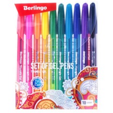 Set of gel pens 10 colors, Berlingo 